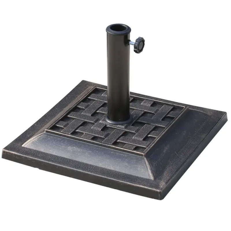 Easycomfort Basamento per Ombrellone da Giardino in Resina e Acciaio in Stile Vintage, 44x44x32cm, Nero e Bronzo | Offerta del giorno