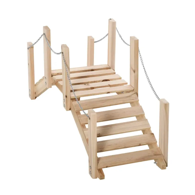 EasyComfort Ponticello da Giardino in Legno per Laghetto con Passerella ad Arco, Impermeabile 100x32x48cm | Solo per poco tempo