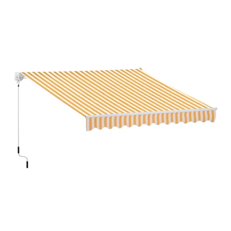 Offerta limitata | EasyComfort Tenda da Sole Avvolgibile a Caduta con Manovella, in Alluminio e Poliestere, Arancione e Bianco