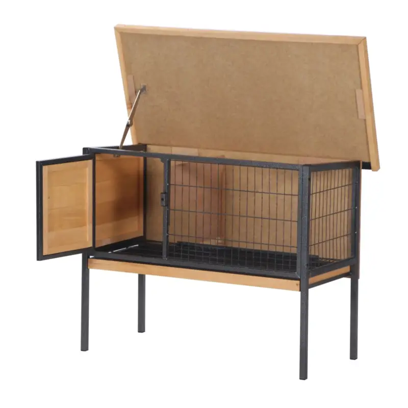 EASYCOMFORT Conigliera da Esterno in Legno Gabbia per 1-2 Conigli, Roditori, Cincillà o Porcellini d'India 91.5x45x70cm | Nuovo lancio