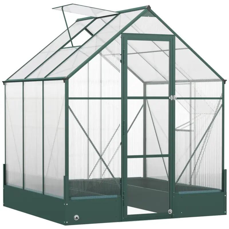 Compra subito - Easycomfort Serra da Giardino in Policarbonato e Alluminio con Finestre e Base Inclusa, 190x190x220 cm