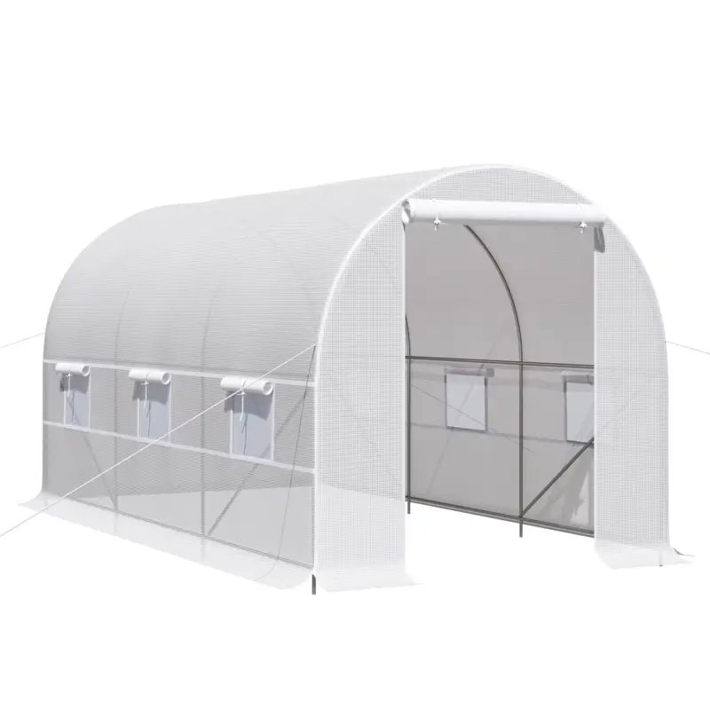 Occasione - Easycomfort Serra da Giardino a Tunnel 4x2x2m con Struttura in Acciaio e Telo in Polietilene Bianco