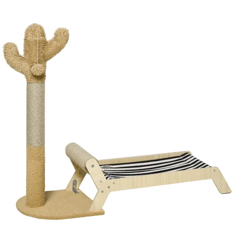 Sconto extra | Easycomfort Amaca per Gatti con Tiragraffi per Gatti a forma di Cactus Design 2 in 1 per Interni, 88.5x31.5x76.5 cm