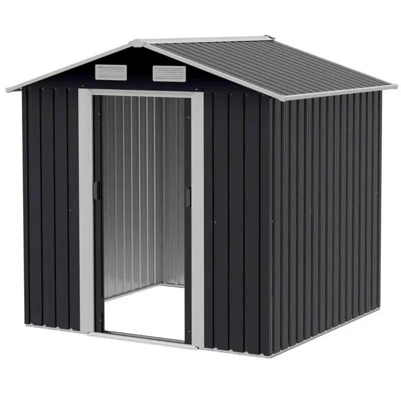 Easycomfort Capanno da Giardino 2x1.5x1.9m in Acciaio Zincato, Doppia Porta Scorrevole e 4 Prese d'aria | Consigliato