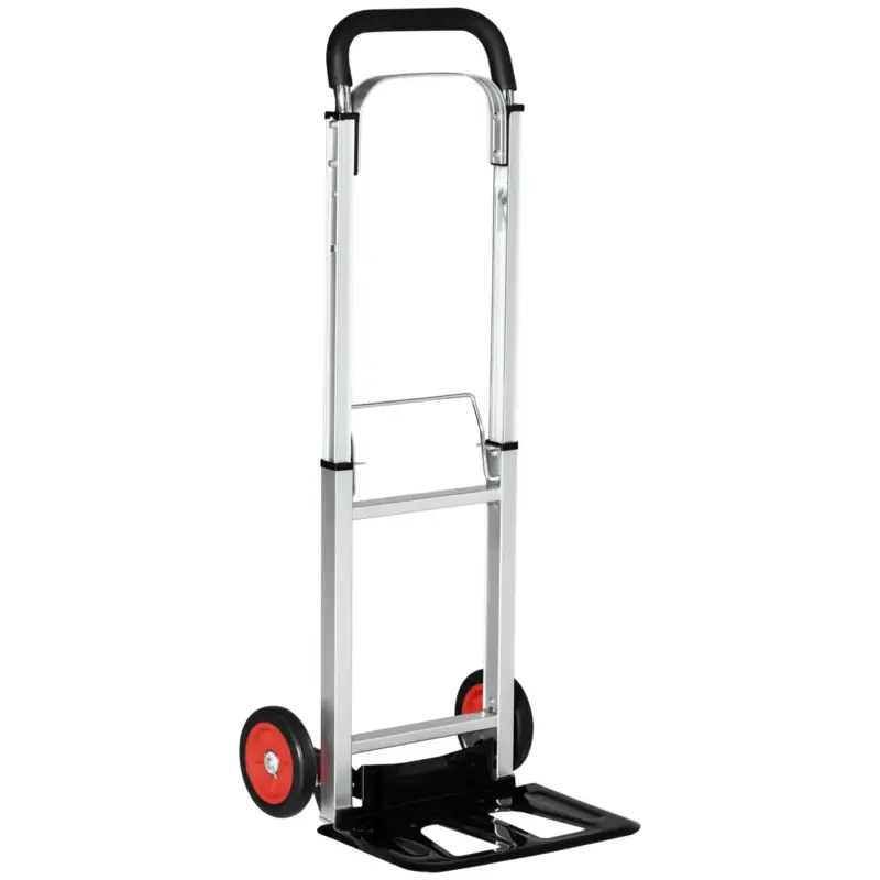 Acquista ora | EasyComfort Carrello Portapacchi Pieghevole in Alluminio e Acciaio con Maniglia Telescopica e 2 Ruote in EVA, 40x41x107 cm