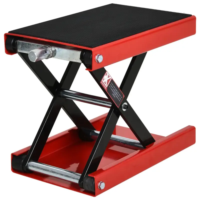 Appena aggiunto | Easycomfort DURHAND Cavalletto Alzamoto, Sollevatore per Moto in Acciaio Rosso e Nero, Pieghevole e Antiscivolo 41.5 x 23.5 x 10-37cm