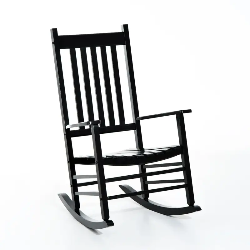 Approfittane ora | EASYCOMFORT Sedia a Dondolo Stile Classico in Legno Impermeabile Nero