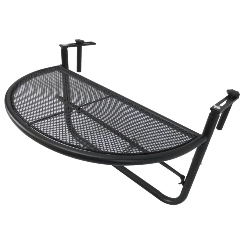 Acquista dal produttore | Easycomfort Tavolino da Ringhiera Pieghevole con 3 Altezze Regolabili in Metallo, 60x45x50cm, Nero