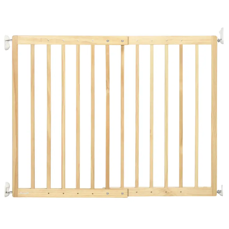 Affare | Easycomfort Cancellino per Cani Taglia Piccola e Media in Legno di Pino, Cancelletto Estensibile a 2 Pannelli, 60.5-102x73 cm
