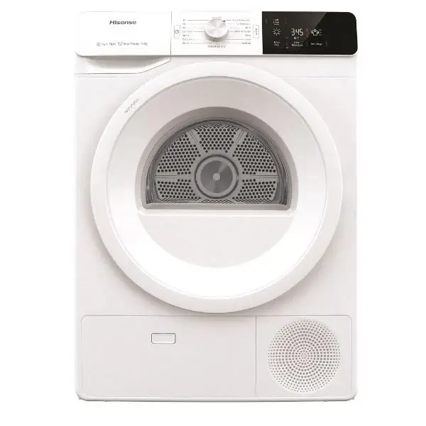 Offerta speciale - Asciugatrice a Pompa di Calore con Carica Frontale Hisense 9 Kg DHGE901 Twin Flow Wave Plus Easy Clean Classe A++