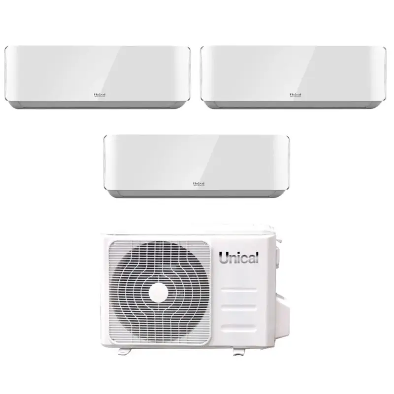 Climatizzatore Condizionatore Unical Trial Split Inverter serie AIR CRISTAL 10+10+13 con KMX4 28HE R-32 Wi-Fi Optional 10000+10000+13000 - Appena arrivato