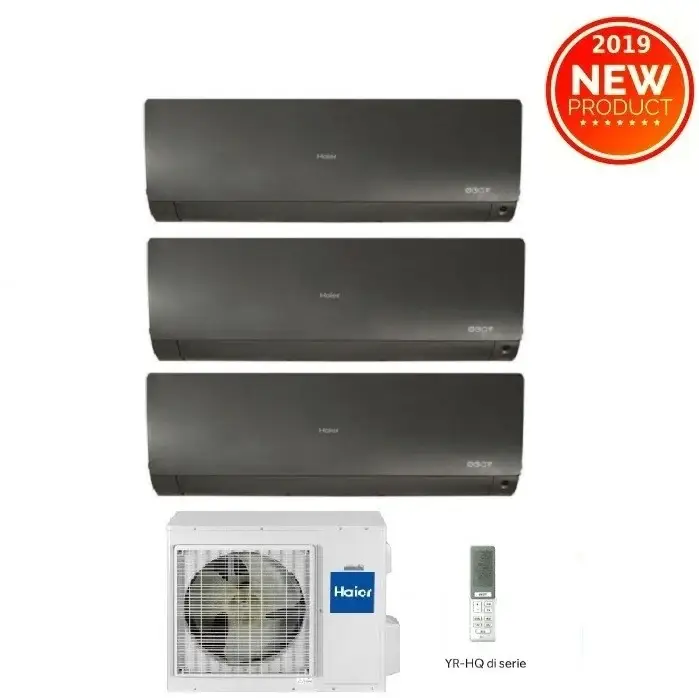 Top vendite | Climatizzatore Condizionatore Trial Split Inverter HAIER serie FLEXIS black 7000+9000+12000 btu con 3U55S2SR2FA R-32 Wi-Fi 7+9+12 - NOVITA'