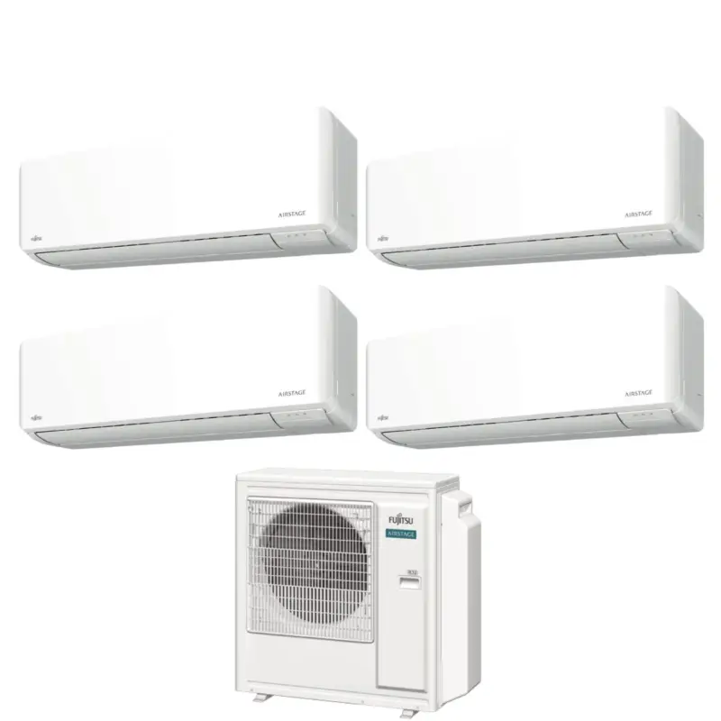 Ultimo arrivo | Climatizzatore Condizionatore Fujitsu Quadri Split Inverter serie KM AIRSTAGE 9+12+12+14 con AOEG30KBTA4 R-32 Wi-Fi Integrato 9000+12000+12000+14000