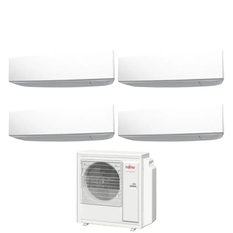 Ultimi pezzi | Climatizzatore Condizionatore Fujitsu Quadri Split Inverter serie KE WHITE 7+12+12+12 con AOYG30KBTA4 R-32 Wi-Fi Integrato 7000+12000+12000+12000 Colore Bianco