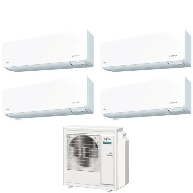 Bestseller - Climatizzatore Condizionatore Fujitsu Quadri Split Inverter serie KG AIRSTAGE 7+9+12+12 con AOEG30KBTA4 R-32 Wi-Fi Integrato 7000+9000+12000+12000