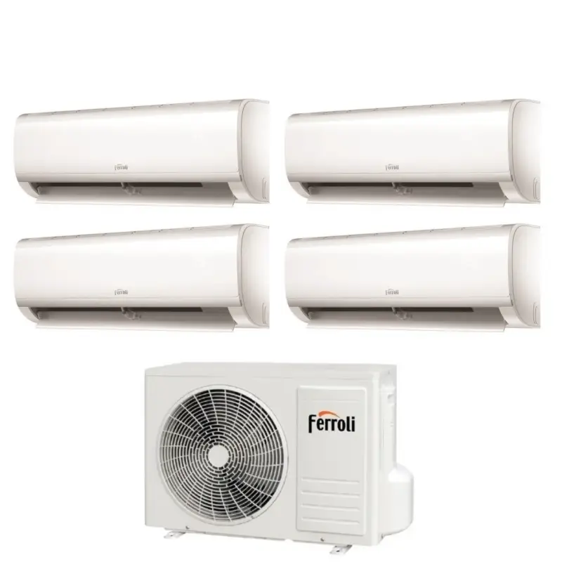 Climatizzatore Condizionatore Ferroli Quadri Split Inverter Serie AMBRA M 7+9+12+12 con 28-4 R-32 Wi-Fi Integrato 7000+9000+12000+12000 - Novità | Molto richiesto