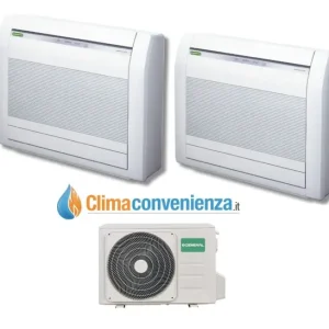 Prezzo d'offerta - Climatizzatore Condizionatore Dual Split Inverter Pavimento Fujitsu General Serie LVCA 9000+12000 con AOHG18LAC2 9+12 btu