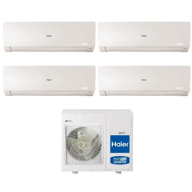 Prezzo produttore - Climatizzatore Condizionatore Haier Quadri Split Inverter serie FLEXIS PLUS WHITE 7+7+12+12 con 4U85S2SR3FA R-32 Wi-Fi Integrato Colore Bianco 7000+7000+12000+12000