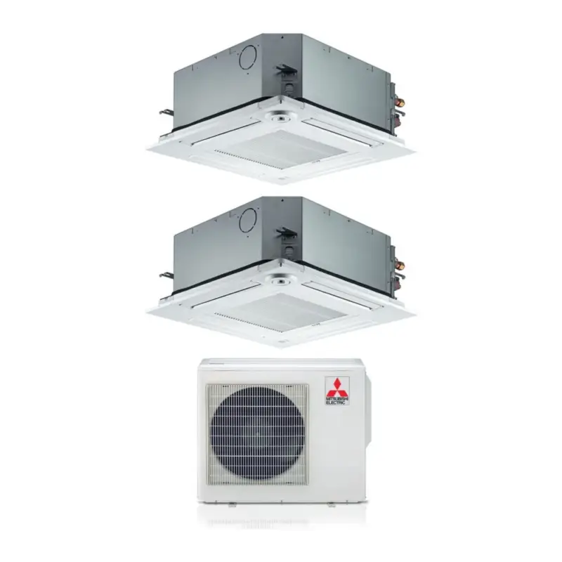 Risparmio extra | Climatizzatore Condizionatore Mitsubishi Electric Dual Split Inverter a Cassetta 60x60 SLZ-M 12+12 con MXZ-2F53VF R-32 Wi-Fi Optional 12000+12000