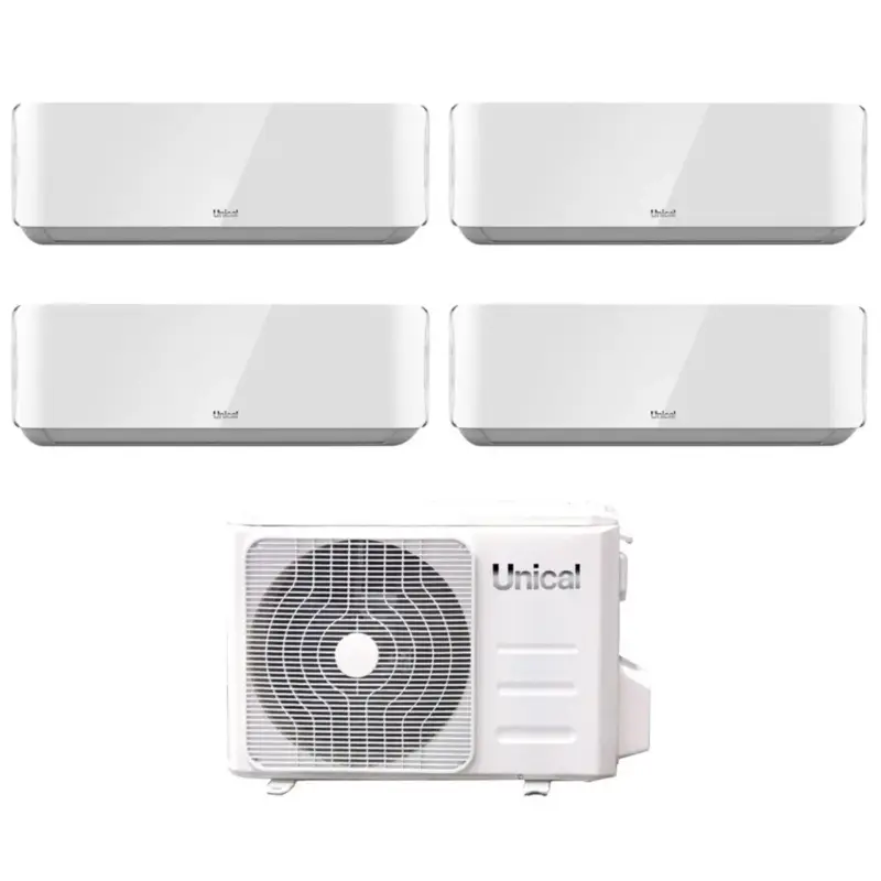 Climatizzatore Condizionatore Unical Quadri Split Inverter serie AIR CRISTAL 10+10+13+13 con KMX4 36HE R-32 Wi-Fi Optional 10000+10000+13000+13000 - Liquidazione