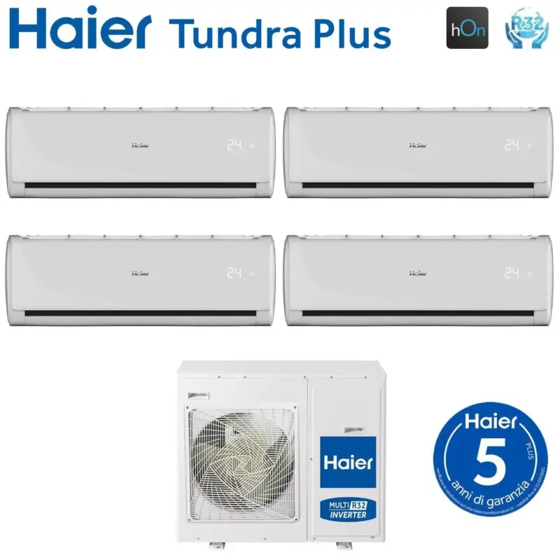 Ultima novità | Climatizzatore Condizionatore Haier Quadri Split Inverter serie TUNDRA PLUS 9+12+12+12 con 4U85S2SR3FA R-32 Wi-Fi Integrato 9000+12000+12000+12000