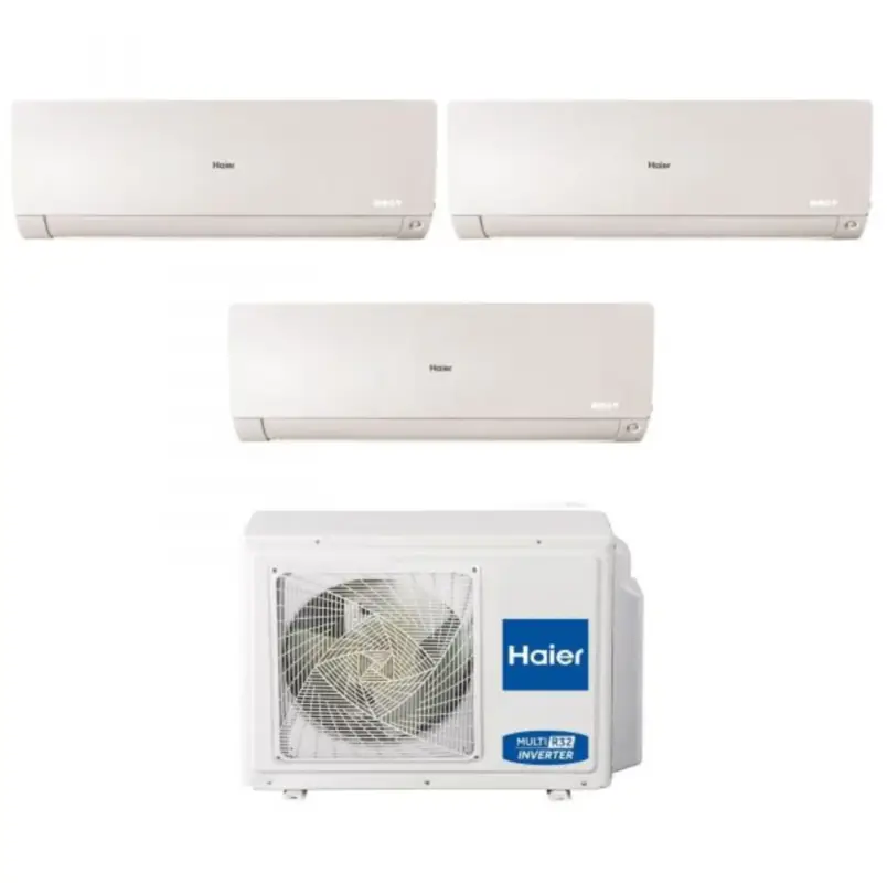 Acquisto sicuro - Climatizzatore Condizionatore Haier Trial Split Inverter serie FLEXIS PLUS WHITE 7+7+12 con 3U55S2SR3FA R-32 Wi-Fi Integrato Colore Bianco 7000+7000+12000