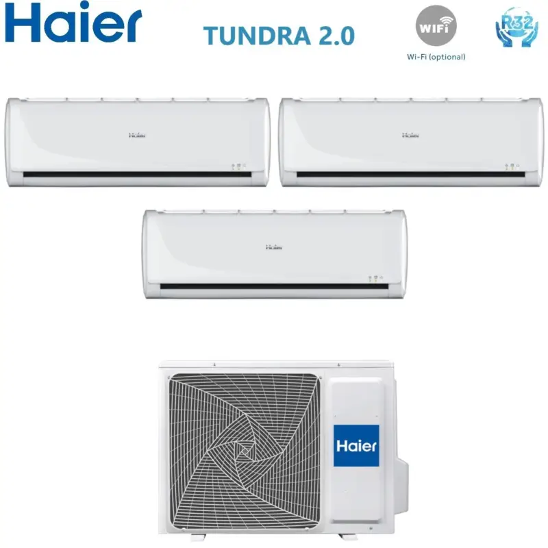 Ultima novità | Climatizzatore Condizionatore Haier Trial Split Inverter serie TUNDRA 2.0 7+7+7 con 3U70S2SR2FA R-32 Wi-Fi Optional 7000+7000+7000 - Novità