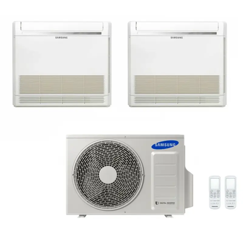 Promozione - Climatizzatore Condizionatore Samsung Dual Split Inverter Console 9+9 con AJ050TXJ2KG/EU R-32 9000+9000 con Telecomando Incluso