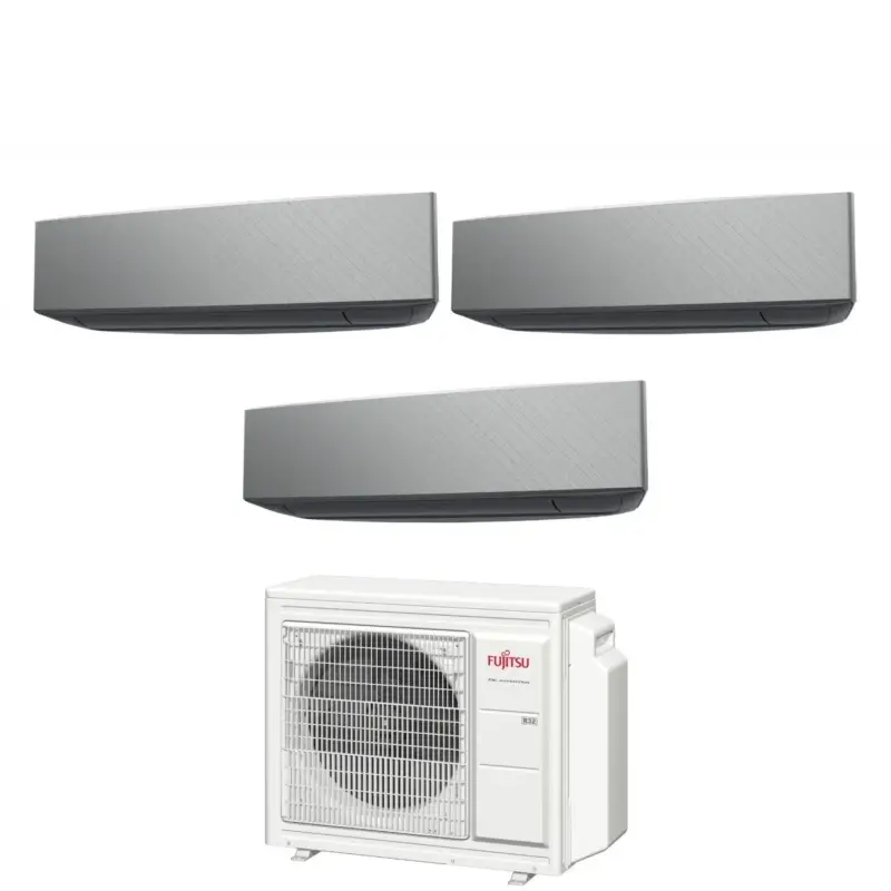 Climatizzatore Condizionatore Fujitsu Trial Split Inverter serie KE SILVER 9+12+14 con AOYG24KBTA3 R-32 WI-Fi Optional 9000+12000+14000 Colore Argento - Appena aggiunto