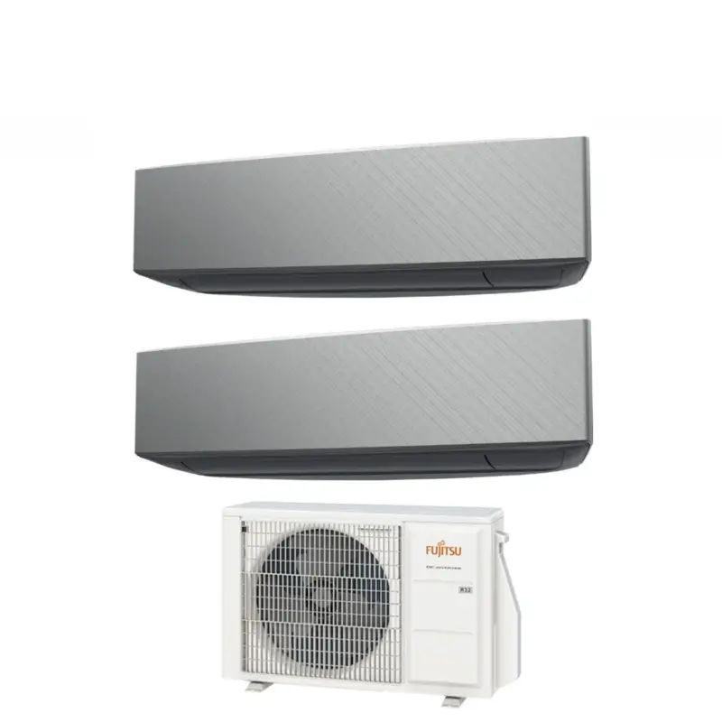 Climatizzatore Condizionatore Fujitsu Dual Split Inverter serie KE SILVER 12+14 con AOYG18KBTA2 R-32 WI-Fi Optional 12000+14000 Colore Argento | Tra i più amati