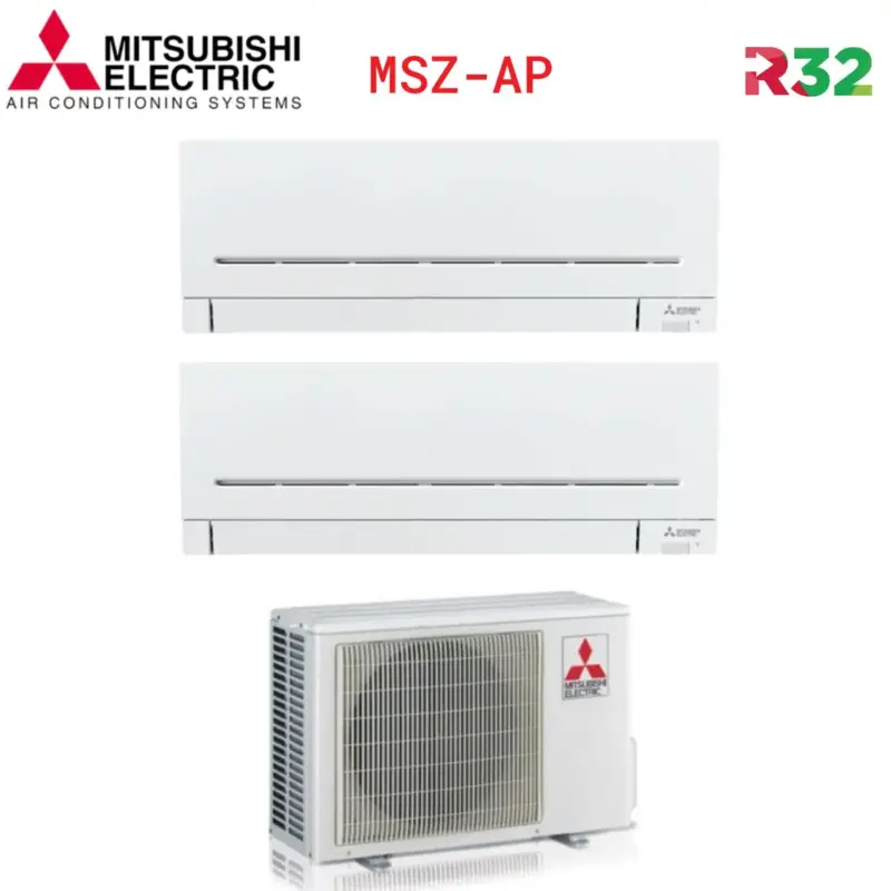 Acquisto sicuro | Climatizzatore Condizionatore Mitsubishi Dual Split Inverter Serie AP 7+12 con MXZ-2F42VF R-32 Wi-Fi Optional Modello Plus 7000+12000
