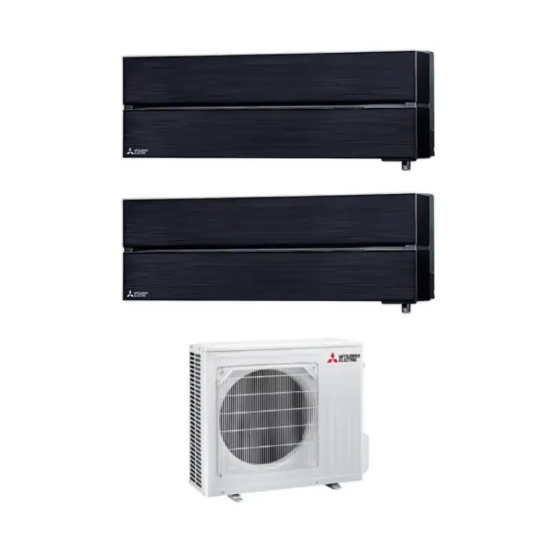 Ultimo arrivo - Condizionatore Dual Split Mitsubishi Electric Kirigamine Style Onyx Black 9+9 con MXZ-2F53VF R-32 Wi-Fi Integrato Nero