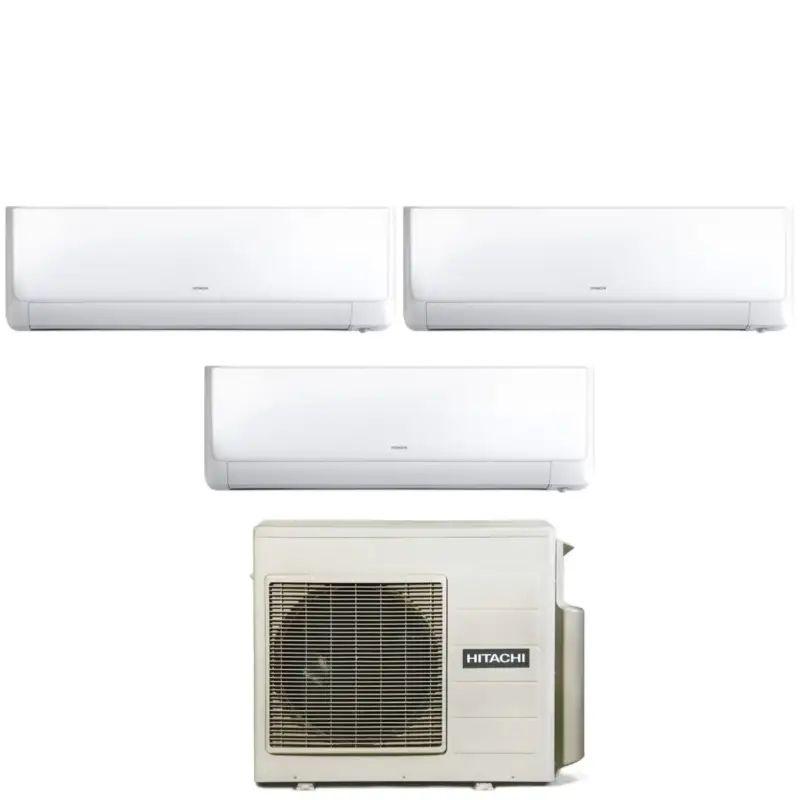 Buon prezzo - Climatizzatore Condizionatore Hitachi Trial Split Inverter Serie Performance 9+12+12 con RAM-68NP3E R-32 Wi-Fi Optional 9000+12000+12000 - Novità