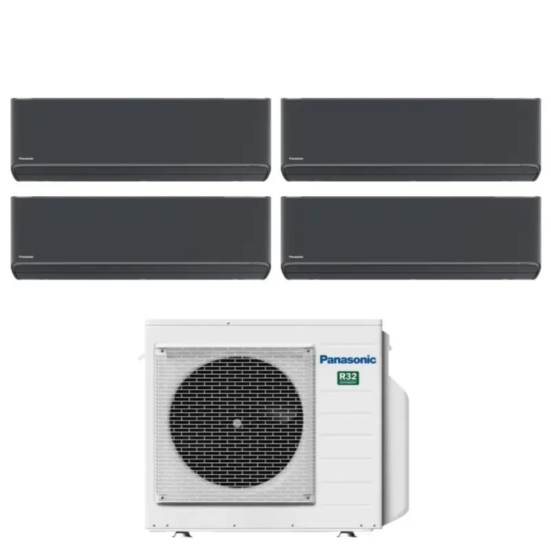 Miglior prezzo - Condizionatore Quadri Split Panasonic Etherea Dark 7+7+7+12 con CU-4Z68TBE R-32 Wi-Fi Integrato