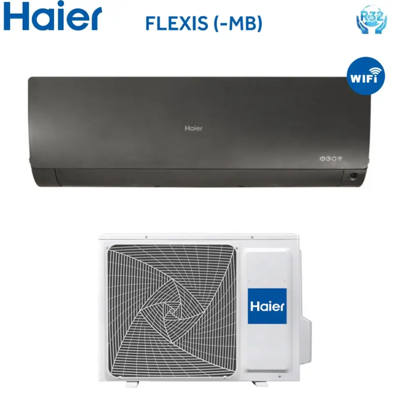 Ultime unità | Climatizzatore Condizionatore Haier Inverter serie FLEXIS BLACK 9000 Btu AS25S2SF1FA-MB R-32 Wi-Fi Integrato Colore Nero