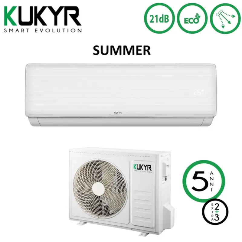 Climatizzatore Condizionatore Kukyr Inverter serie SUMMER 12000 Btu SUMMER12 R-32 Classe A++/A+ | Consigliato
