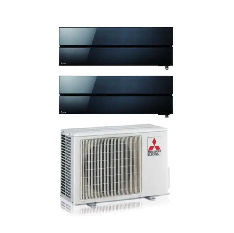 Promo lampo - Climatizzatore Condizionatore Mitsubishi Electric Dual Split Inverter serie Kirigamine Style MSZ-LN 9+18 con MXZ-2F53VF Onyx Black R-32 Wi-Fi Integrato Colore Nero 9000+18000