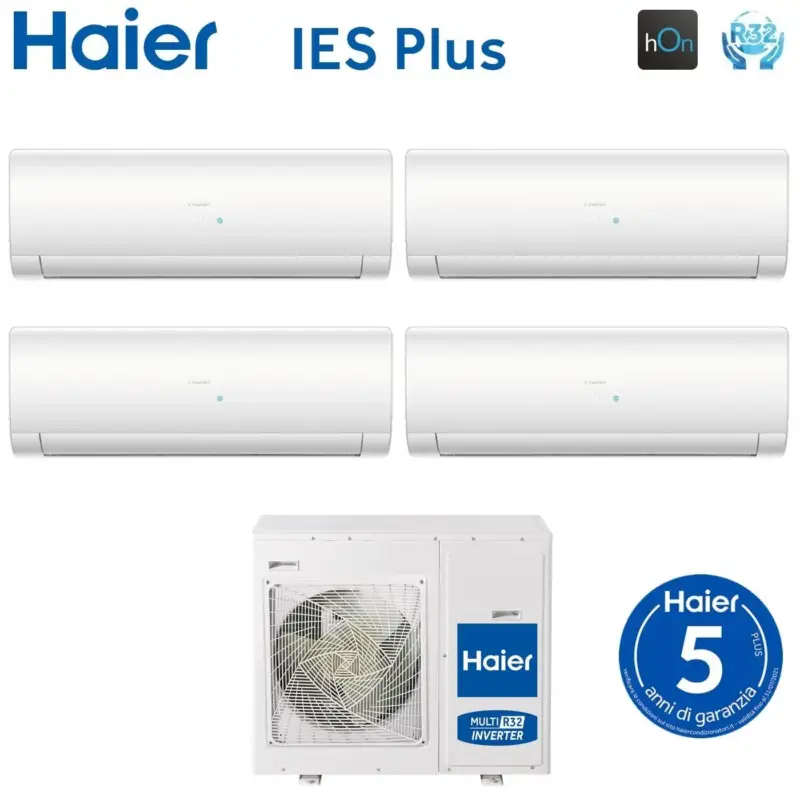 Alta qualità - Climatizzatore Condizionatore Haier Quadri Split Inverter serie IES PLUS 7+7+9+18 con 4U75S2SR3FA R-32 Wi-Fi Integrato 7000+7000+9000+18000 - Novità