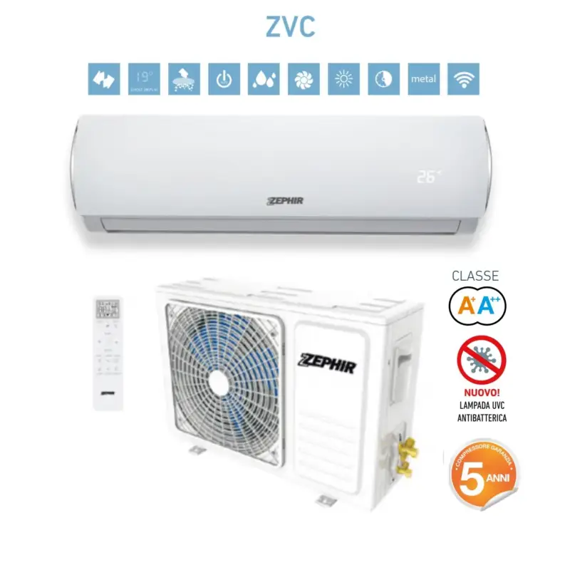 Prezzo basso - Climatizzatore Condizionatore Zephir Monosplit Smart Clean 12000 Btu ZVC 12000 R-32