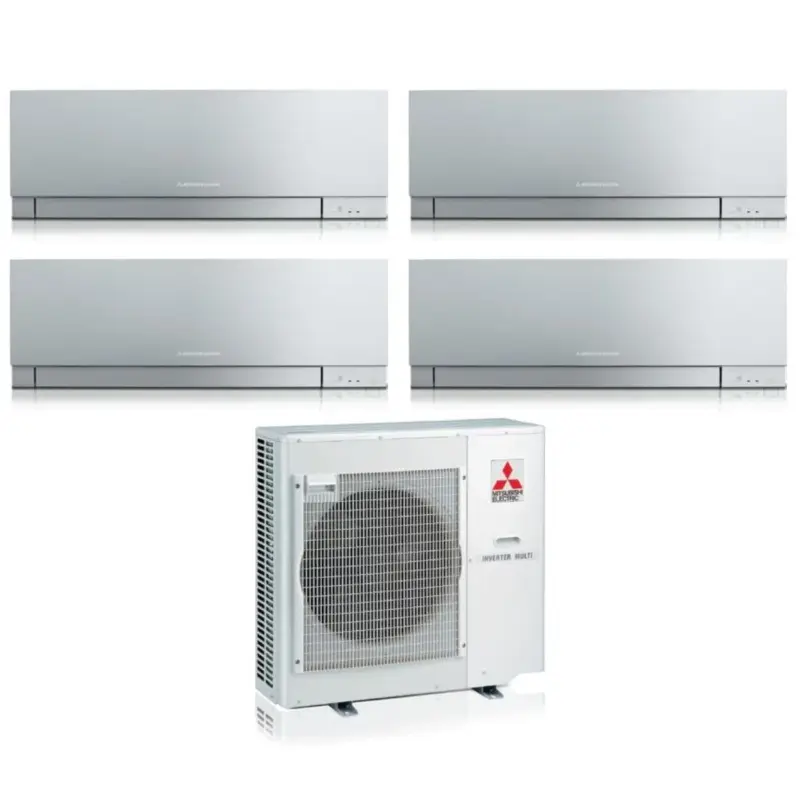 Buon prezzo - Climatizzatore Condizionatore Mitsubishi Electric Quadri Split Inverter serie KIRIGAMINE ZEN SILVER MSZ-EF 7+7+12+12 con MXZ-4F80VF R-32 Wi-Fi Integrato Colore Argento 7000+7000+12000+12000