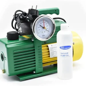 Pompa vuoto bistadio completa di vacuometro e valvola solenoide per impianti gas HFO - R32 - R410 - R1234YF 50 L/min motore antideflagrante per condizionamento climatizzatore - Scelto dai clienti