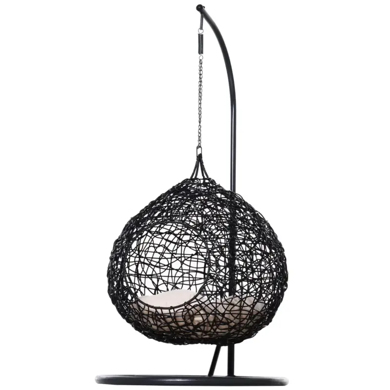 EASYCOMFORT Cuccia Amaca per Gatti in PE Rattan con Cuscino in Felpa e Cotone Φ60 x 110cm | Liquidazione