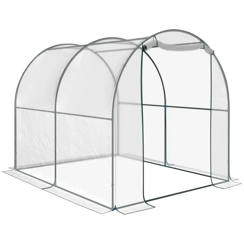 Qualità garantita | Easycomfort Serra Tunnel da giardino, Serra da Balcone per Piante e Orto con Copertura in PVC, Porta Avvolgibile e Telaio in Acciaio, 2x2.5x2m