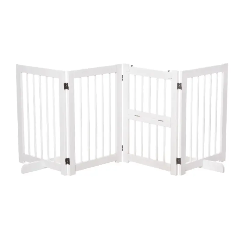 Molto richiesto | EasyComfort Cancelletto di Sicurezza Pieghevole per Cani e Bambini in Legno di Pino Bianco, 215x75cm