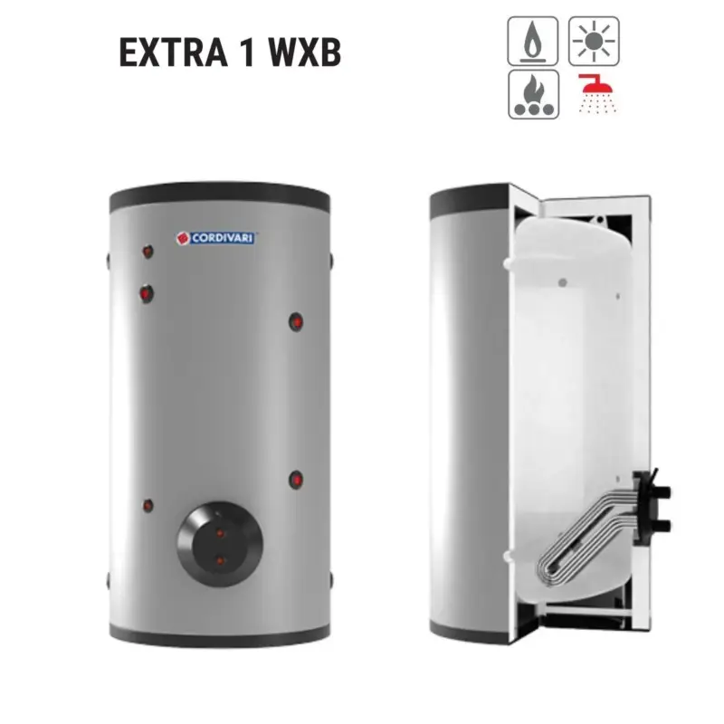Bollitore Polywarm Cordivari Modello EXTRA 1 WXB 300 con 1 Scambiatore Estraibile In Acciaio Inox 316L - Direttamente dalla fabbrica