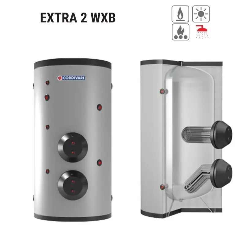 Prezzo ridotto | Bollitore Polywarm Cordivari Modello EXTRA 2 WXC 1000 con 2 Scambiatori Estraibili in Acciaio INOX 316L