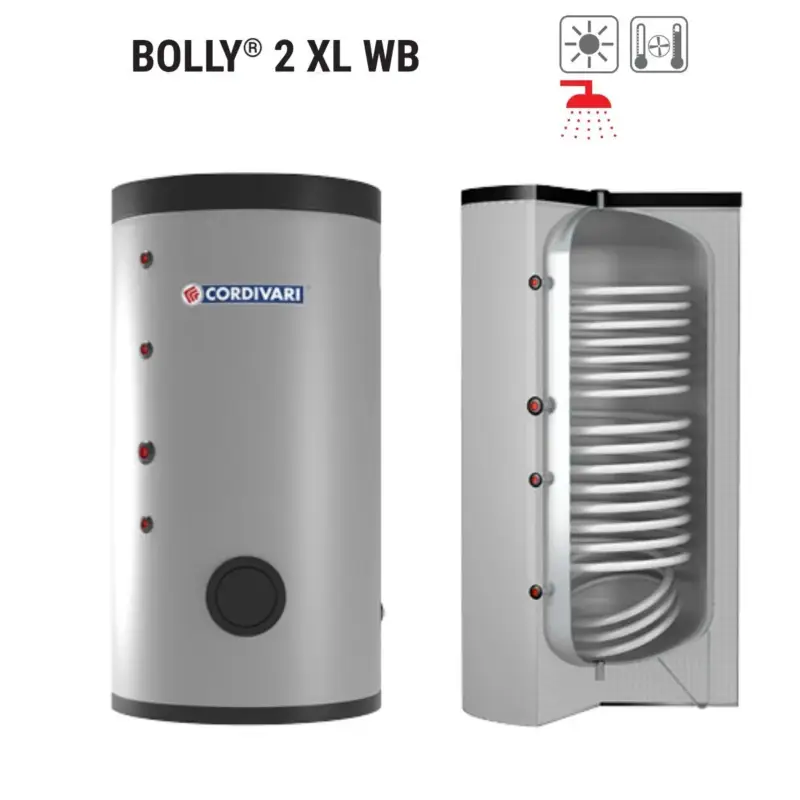Preferito dai clienti - Bollitore Polywarm Cordivari Modello BOLLY XL WB 500 Per Produzione Di ACS Con 2 Scambiatori Fissi