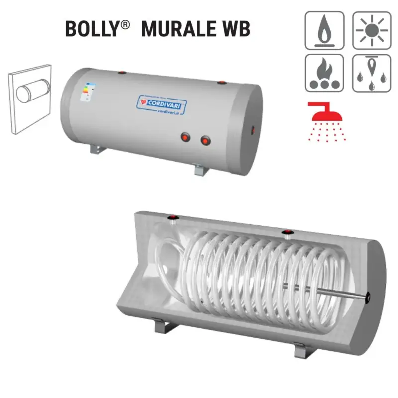 Nuovo lancio | Bollitore Polywarm Cordivari Modello BOLLY MURALE WB 200 Per Produzione Di A.C.S. Con 1 Scambiatore Fisso