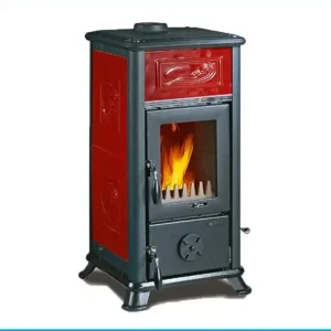 STUFA A LEGNA IN GHISA LA NORDICA EXTRAFLAME MOD. DORELLA L8 X 6,8 KW BORDEAUX | In pronta consegna