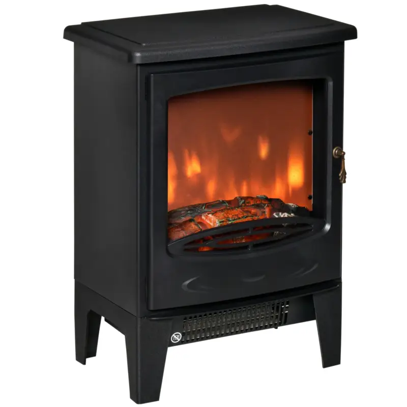 Easycomfort Camino Elettrico da Terra con Effetto Fiamma, Temperatura Regolabile 900W-1800W, Copertura 15-20m², 39x26x54.8cm, Nero - Aggiungi al carrello